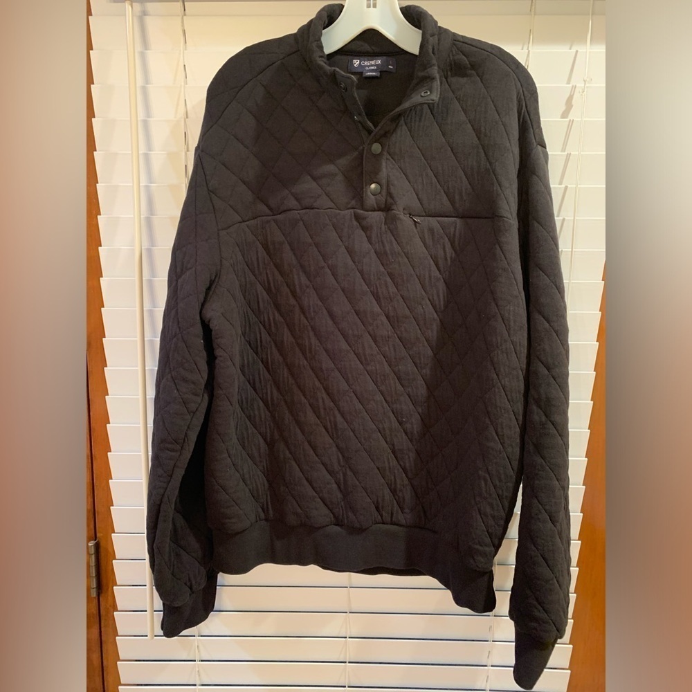 Daniel Cremieux Quilted Black Sweatshirt Size Large